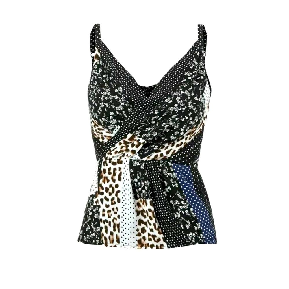 Cabi Crossover Cami - patchy print. Size 12. EUC. Size 12.